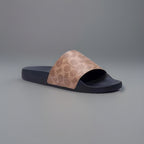 COACH Designer Sport Slide Signature “C” Pool Black/Tan Women Size 6 (org $195)