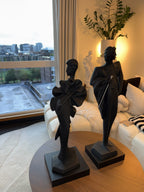 VINTAGE 1989 Austin Productions Statue Pair Alexsander Danel Art Deco Black- 31”