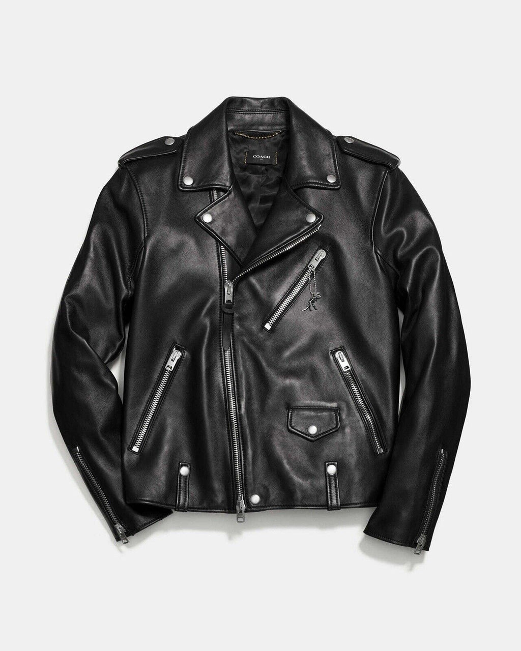 COACH Moto Jacket with Silver Rexy Charm | Men’s Size 48 | Lamb Leather ($1,095)