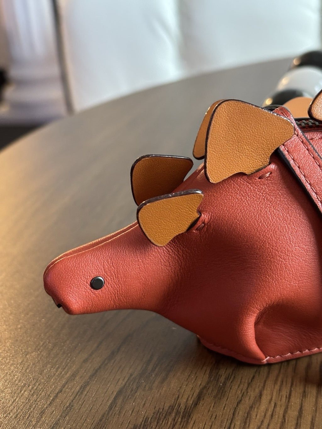 COACH Steggy Dino Dinosaur Leather Zip Coin Case Vermillion Orange (org $295)