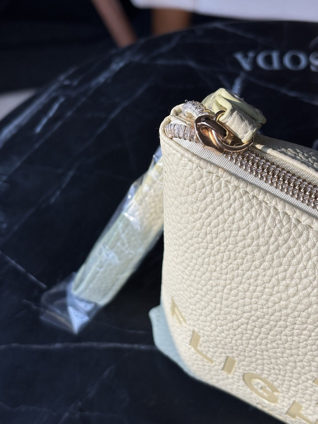 MARC JACOBS “THE FLIGHT CASE” Pebbled Leather Wristlet Case Pale/Mint Green NWOT