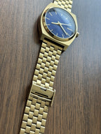 NIXON Time Teller Watch Blue Dial 37mm Gold Stainless Steel Mesh Band A045-1931
