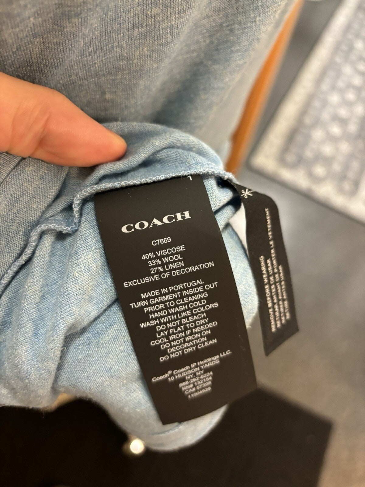 Designer COACH Brand Retro Ski Graphic T-Shirt Wool/Linen Size M (org $150)