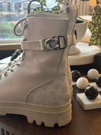 COACH Designer Tucker Leather Signature Boot Chalk White Men Size 10 (org $395)