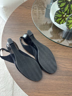 VANELI Black Suede Leather Wedge Sandals Peep Toe Leather Heels Women Size 8.5 M