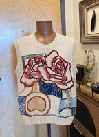 COACH 1941 Runway x Tom Wesselmann Knit Flower Graphic Sweater Vest (org $550)