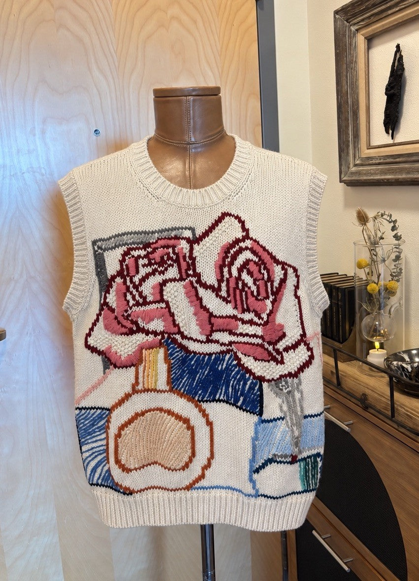 COACH 1941 Runway x Tom Wesselmann Knit Flower Graphic Sweater Vest (org $550)