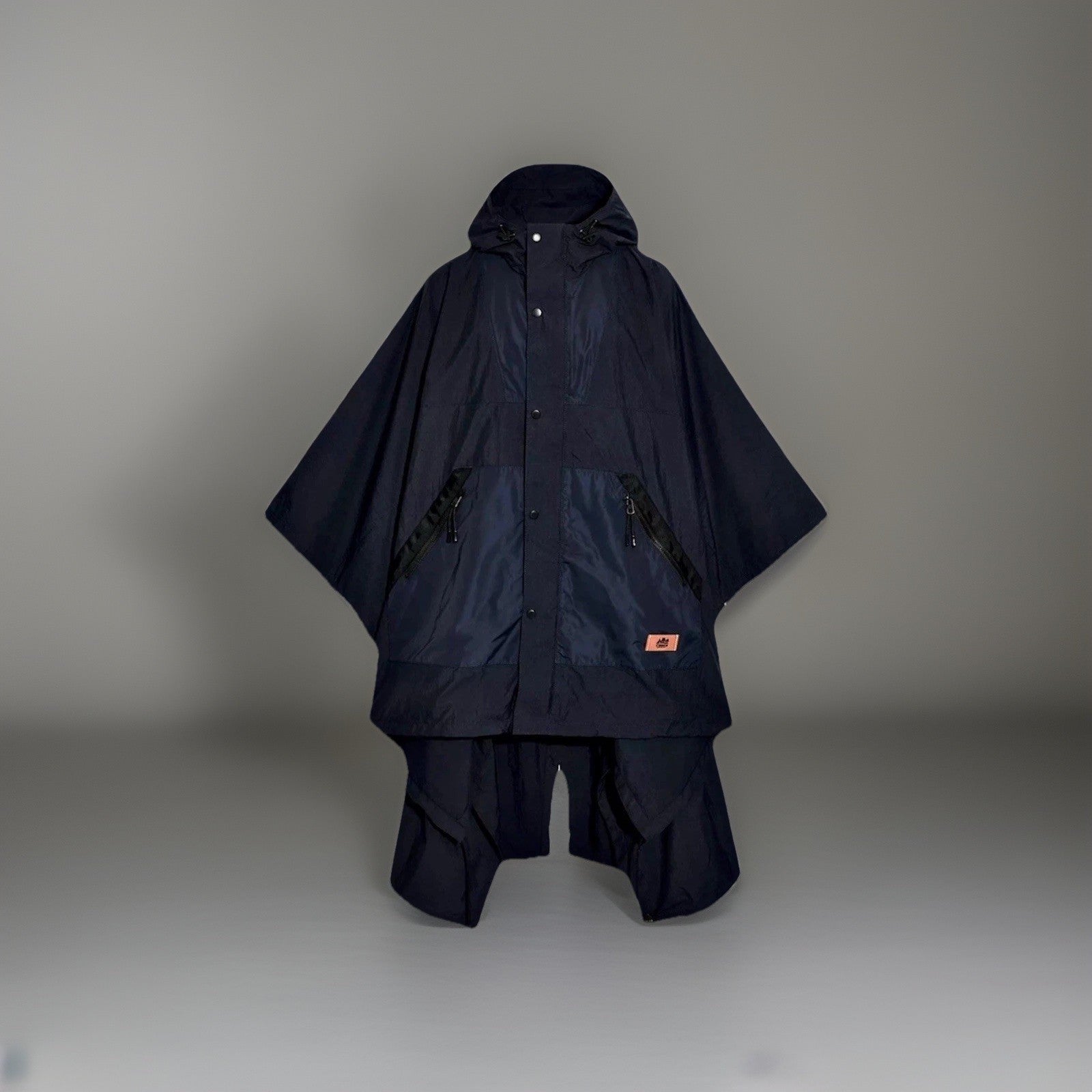 NWT Men COACH Runway Coat Poncho & Travel Bag Set Black/ Navy Size L (org $795)