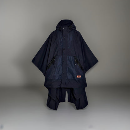 NWT Men COACH Runway Coat Poncho & Travel Bag Set Black/ Navy Size L (org $795)