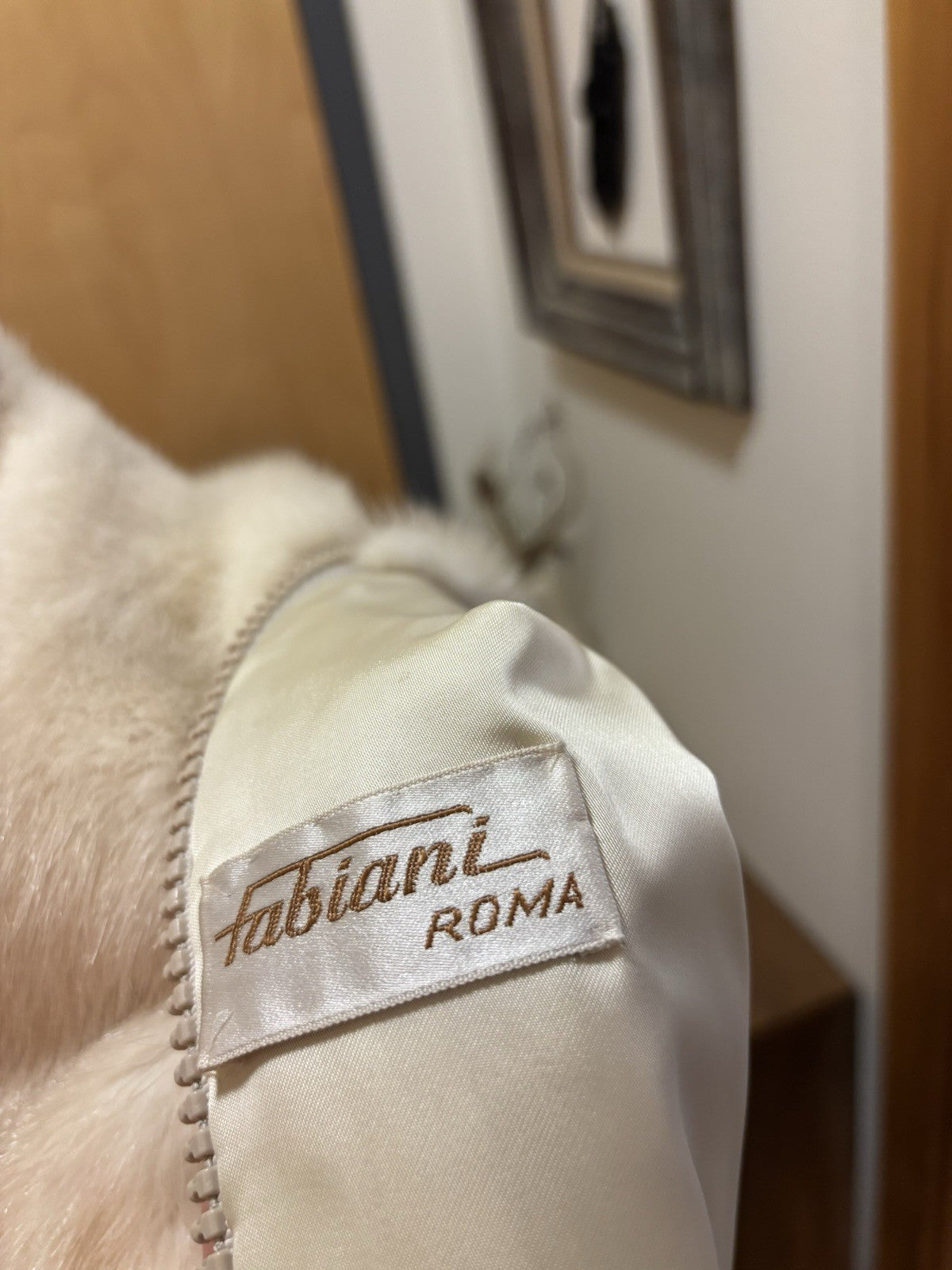 1970 FABIANI ROMA Vintage Mink Real Fur Coat Zip Jacket Cream/White (org $3500)