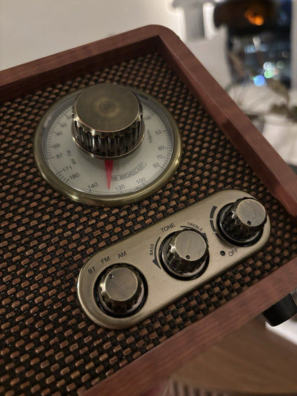 VICTROLA Retro Wood Bluetooth Wireless Speaker Radio Vintage Design (org $110)