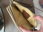 COACH Quilted Pillow Leather Crossbody Wristlet Kira Bag Hay/Yellow (Org $295)