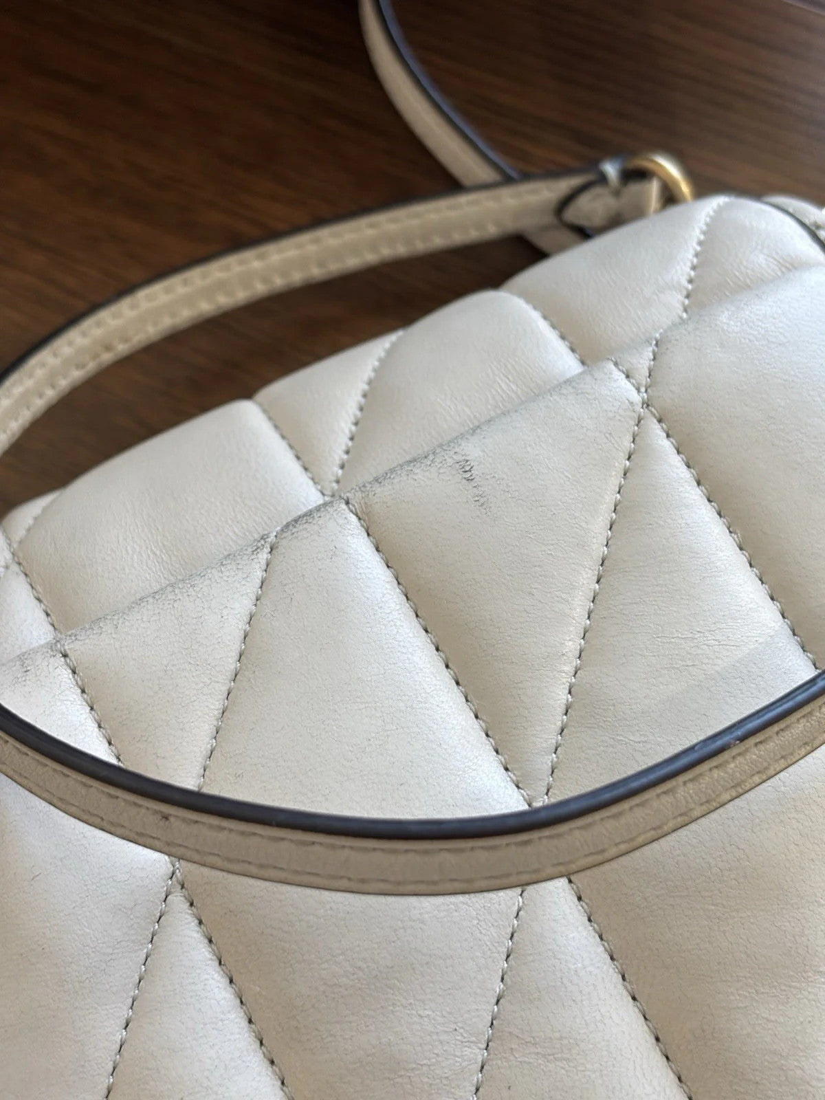 COACH Designer Quilted Pillow Hayden Chalk Lamb Leather Crossbody (org $325)