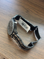 ARMITRON Quartz Men Watch WR50m Day/Date Two Tone Black Silver 41mm NWT(org $75)