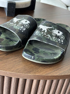 COACH Designer Pool Slide Shoe Camo Dinosaur Rexy Logo Sandals Men 11 (org $225)