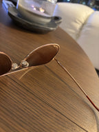 RAY-BAN Sunglasses Rose Gold Frame Pink Mirror Lens RB3025 Made Italy (org $220)