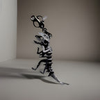 Designer COACH Black Rexy Bag Charm Keychain Fob Dinosaur Leather Skeleton