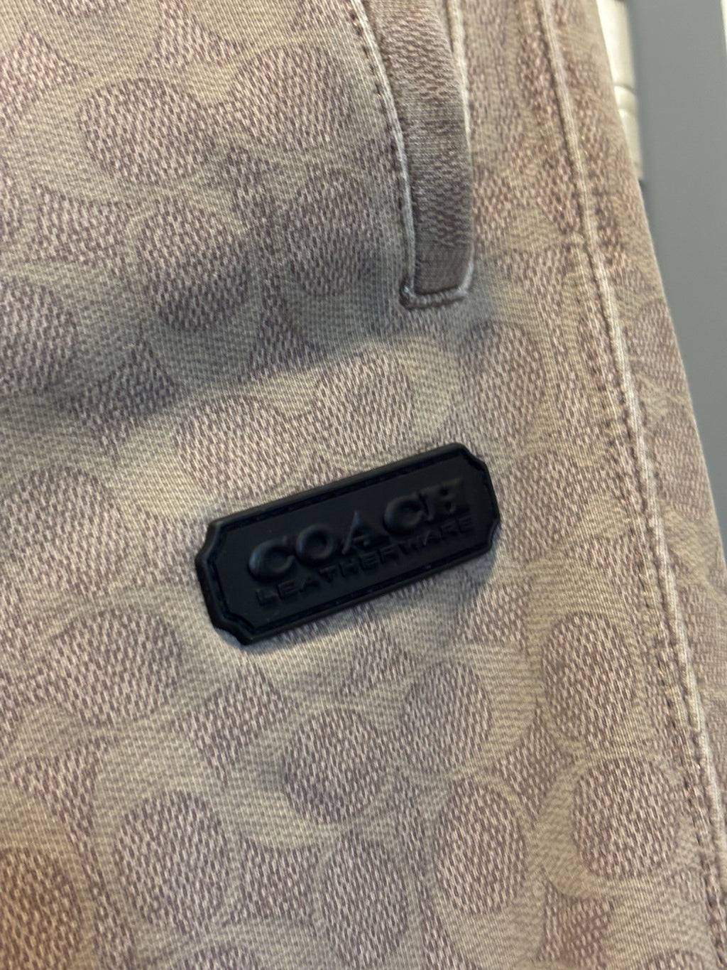 COACH Signature C Print Essential Joggers Beige/Black Button Pockets (org $295)