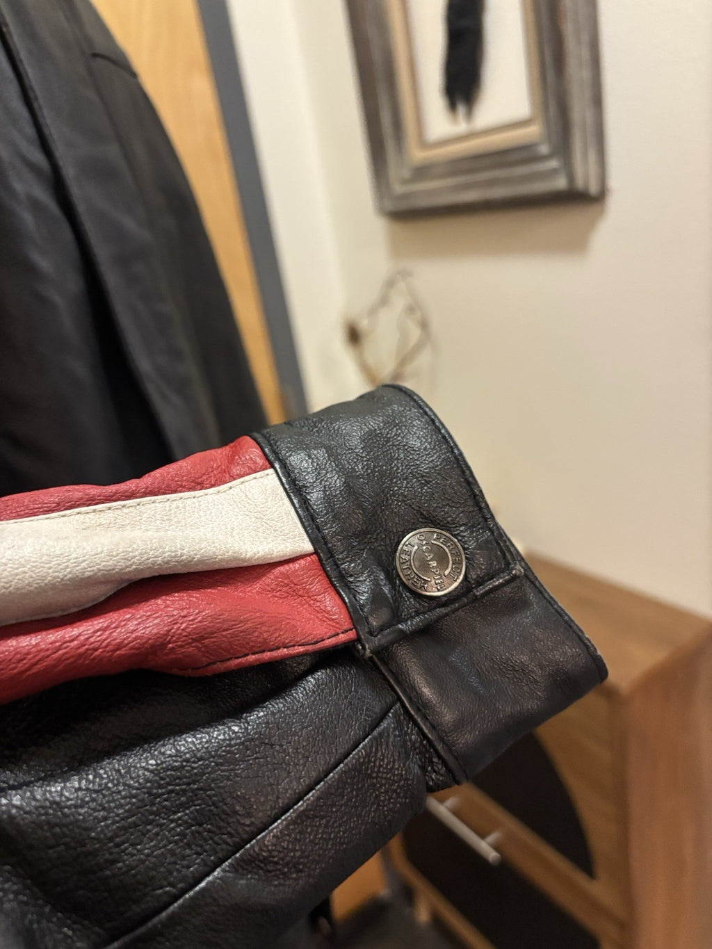 OSCAR PIEL 1980 Designer Leather Biker Bomber Jacket Vintage Eagle USA(org $350)