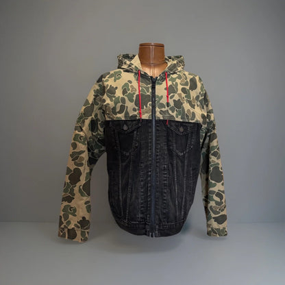 LEVI'S X JUSTIN TIMBERLAKE Rare Denim Coat Camo Hood Trucker Jacket (org $195)