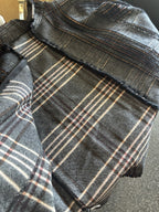 BABETTE 2006 Designer San Francisco Plaid Wool Blend Jacket Gray Zip Up Blazer
