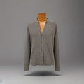 EILEEN FISHER Textured Wool Blend Cardigan Medium Taupe Gray Button-Up Sweater