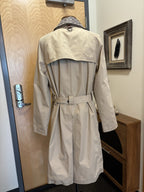COACH Designer Trench Coat Jacket Leather Details Tan Khaki Brown (org $795)