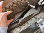 COACH Vintage SoHo Toffee Signature C White/Chalk Real Leather Shoulder/Handbag
