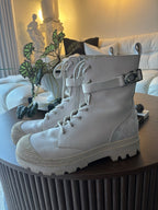 COACH Designer Tucker Leather Signature Boot Chalk White Men Size 10 (org $395)