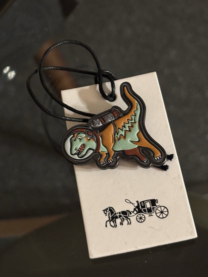 RARE COACH 1941 Space Rexy Jetpack Pin Metal Leather Collectible Runway #10639