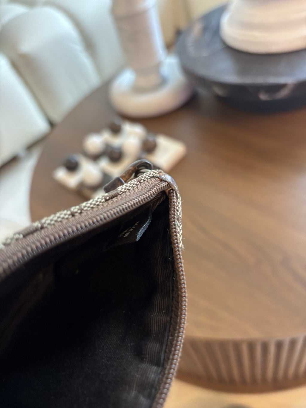 COACH Designer Tan Brown Signature Wristlet Zip Pouch Wallet Leather (org $75)