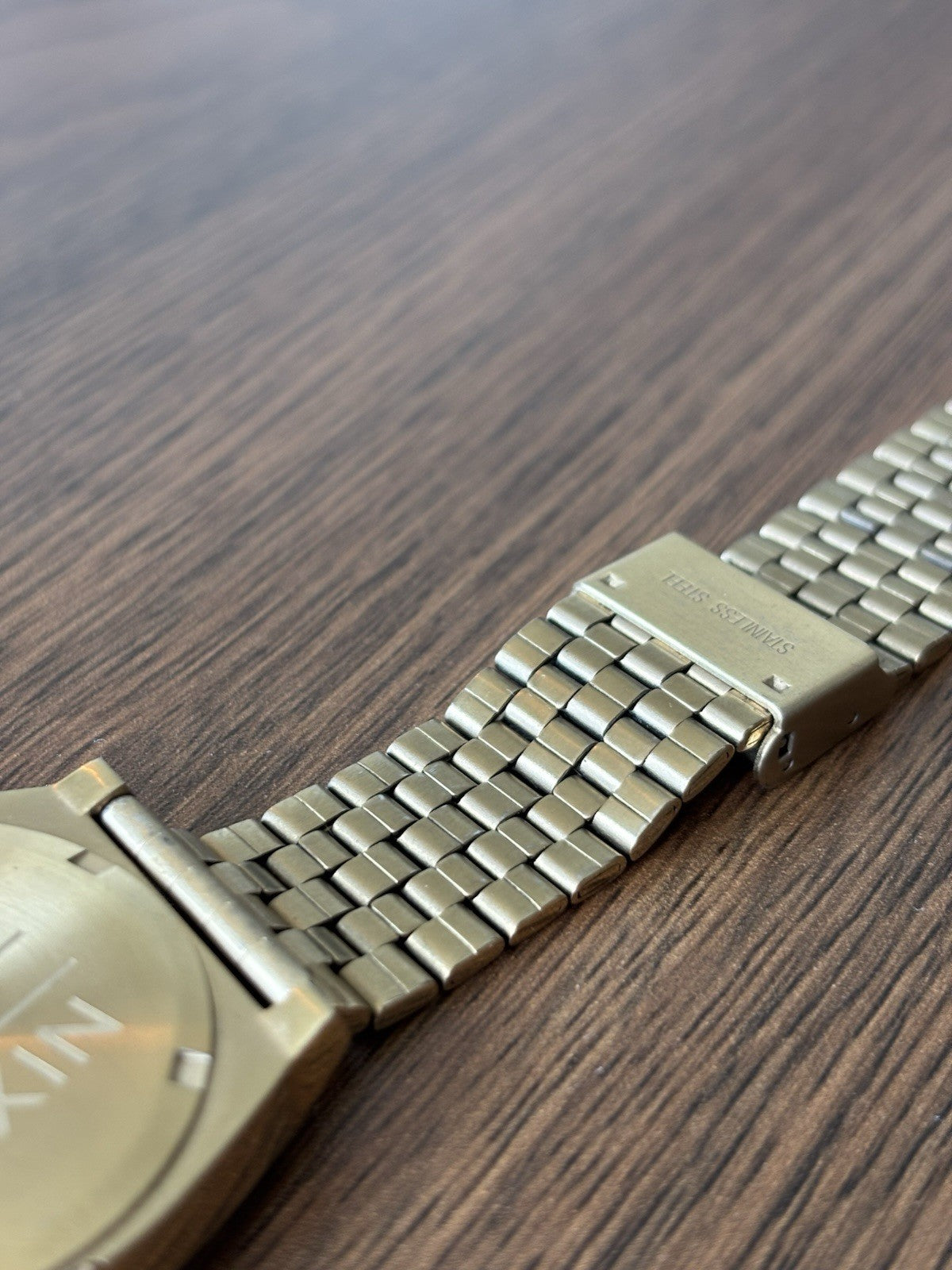 NIXON Time Teller Watch Blue Dial 37mm Gold Stainless Steel Mesh Band A045-1931