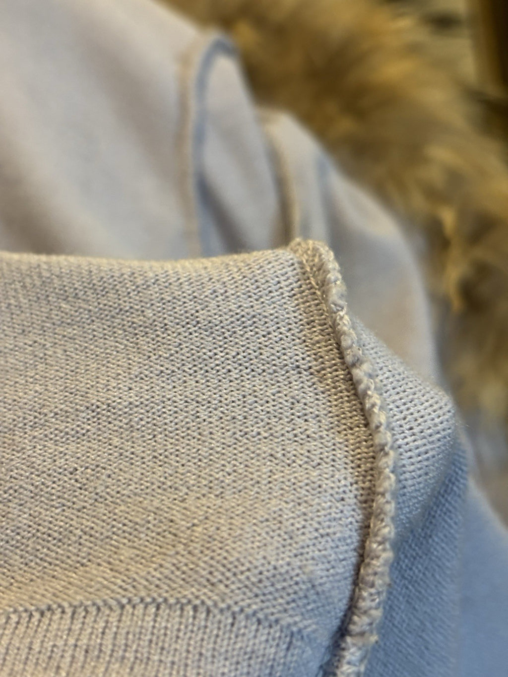 BEBE Y2K Luxury Italy Collection Cardigan Real Fox Fur Collar Blue M (org $660)