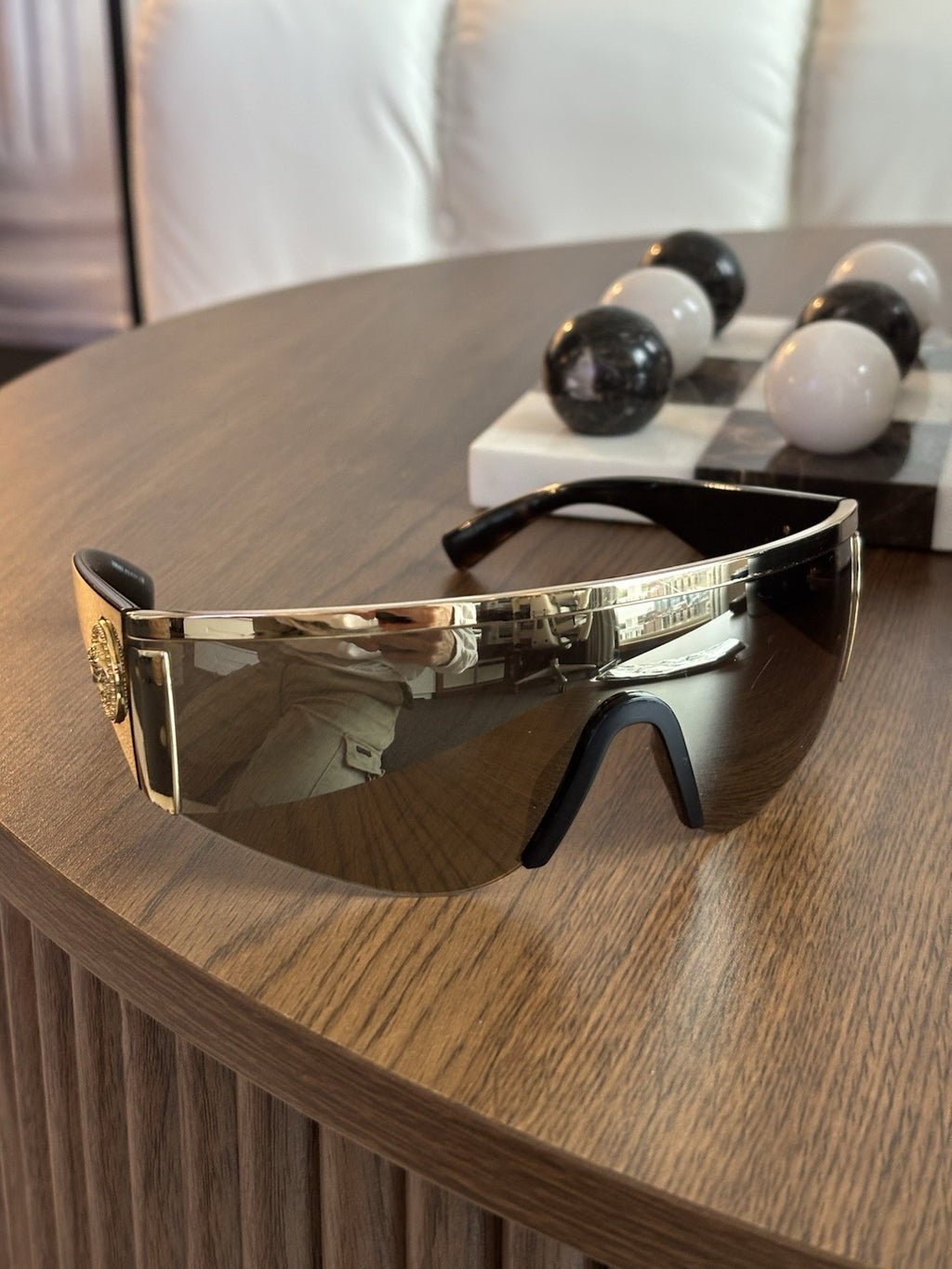 VERSACE Tribute Shield Black VE2197 Unisex Visor Wrap Mask Sunglasses (org $340)