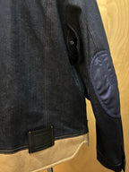 NEW Designer COACH Denim Shearling Jacket Coat Blue Tan Zip Size 50 (org $895)