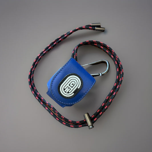 Designer COACH Brand Retail Earbud AirPod Case & Lanyard Blue/blk /red (org $95)