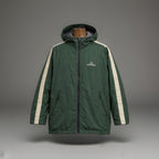 VINTAGE 1990 Abercrombie & Fitch Windbreaker Jacket Green Varsity Stripe Hood XL