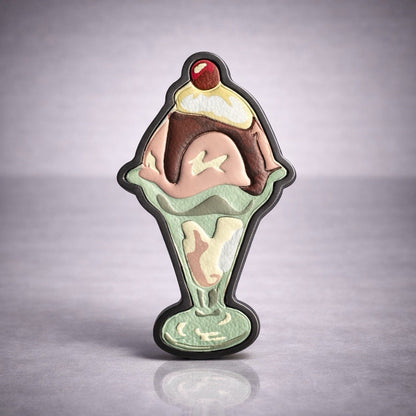 Coach Leather Ice Cream Sundae Pin Bag Charm New