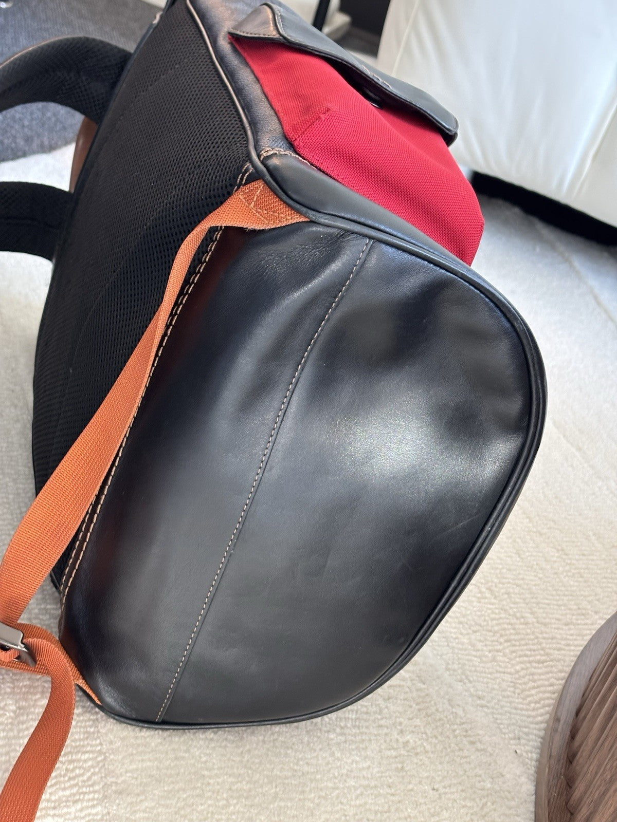 Designer COACH Rivington Backpack Rucksack Signature Leather Red/ Blk (org $595)