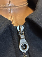 FACONNABLE Designer Wool Zip-Up Jacket Over Coat Black Classic Medium (org $640)