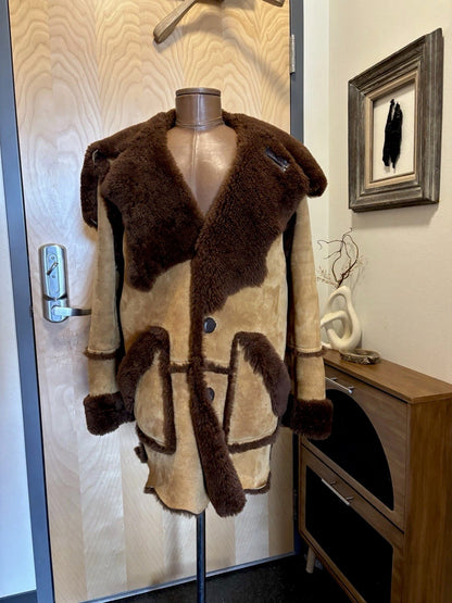 Rare COACH Runway Limited Edition Shearling FurCoat Lamb Leather Size 48 ($2.6K)