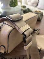 COACH Pebble Leather Charter Slim Crossbody Zip Bag Ivory/Cream Black (org $295)