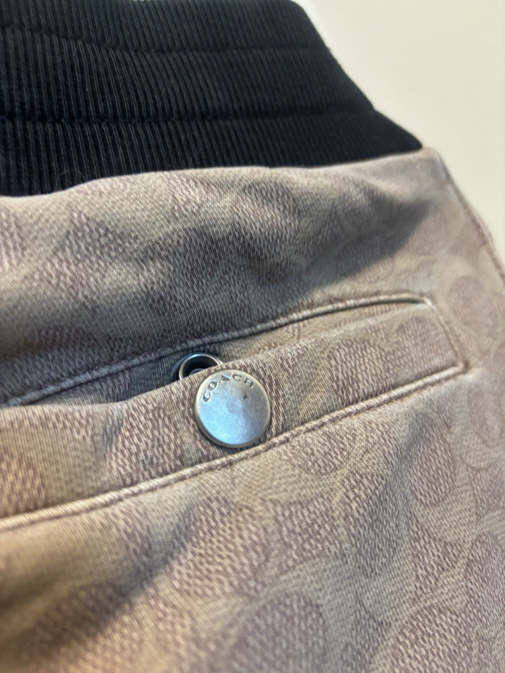 COACH Signature C Print Essential Joggers Beige/Black Button Pockets (org $295)