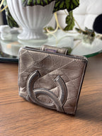 CHANEL Metallic Two Fold Wallet Leather Made France Authentic T16591 (org $1550)