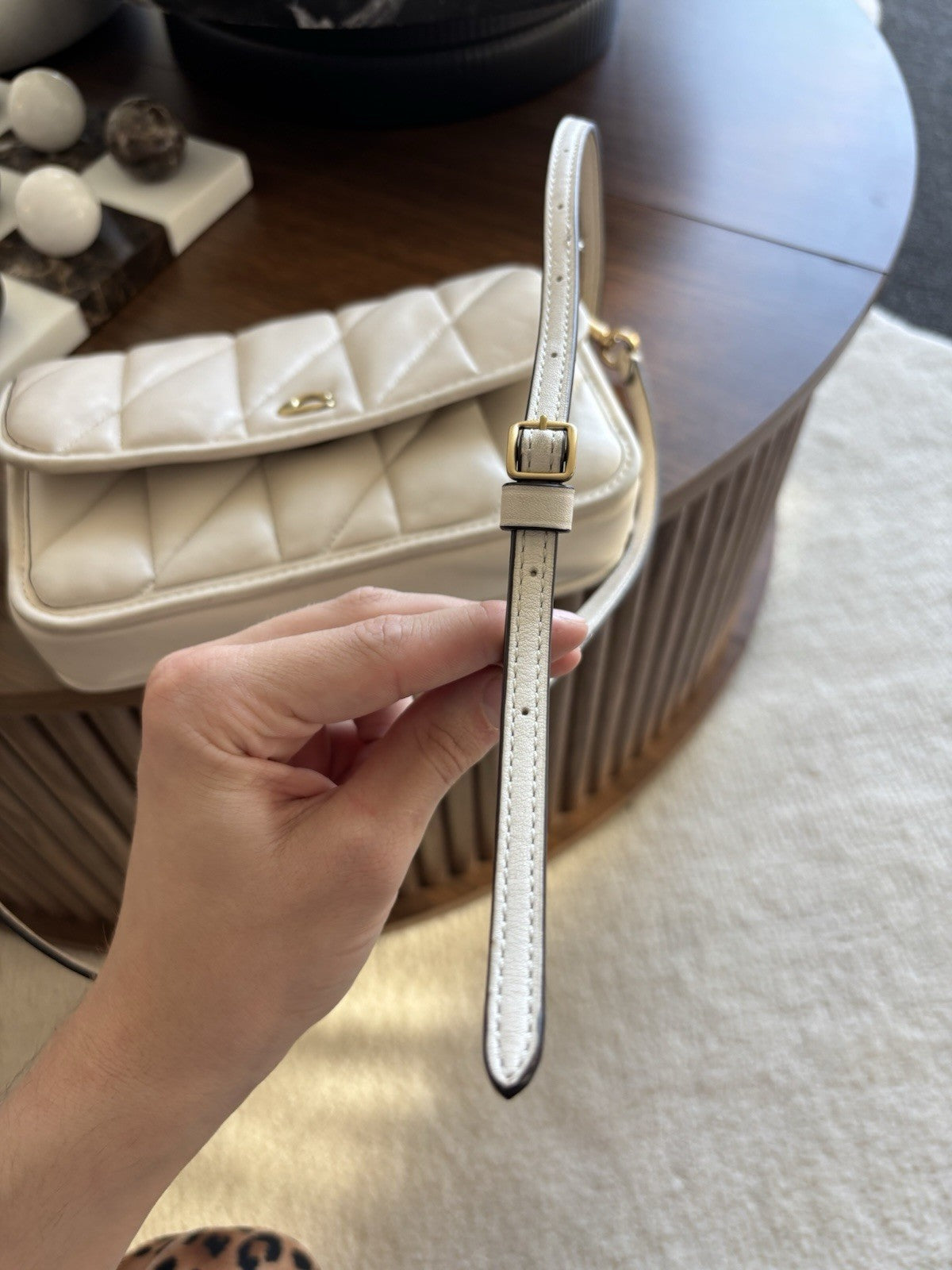 Designer COACH Quilted Pillow Hayden Chalk Lamb Leather Crossbody (org $325)