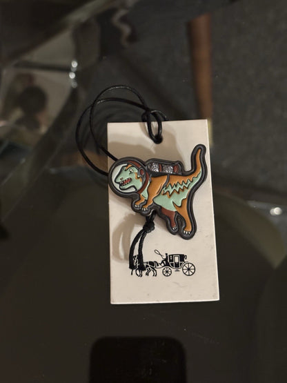 RARE COACH 1941 Space Rexy Jetpack Pin Metal Leather Collectible Runway #10639
