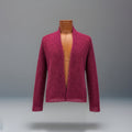 EILEEN FISHER Mohair Blend Cardigan Purple Open Knit Italian Yarn Sweater USA XL