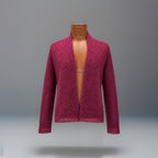 EILEEN FISHER Mohair Blend Cardigan Purple Open Knit Italian Yarn Sweater USA XL