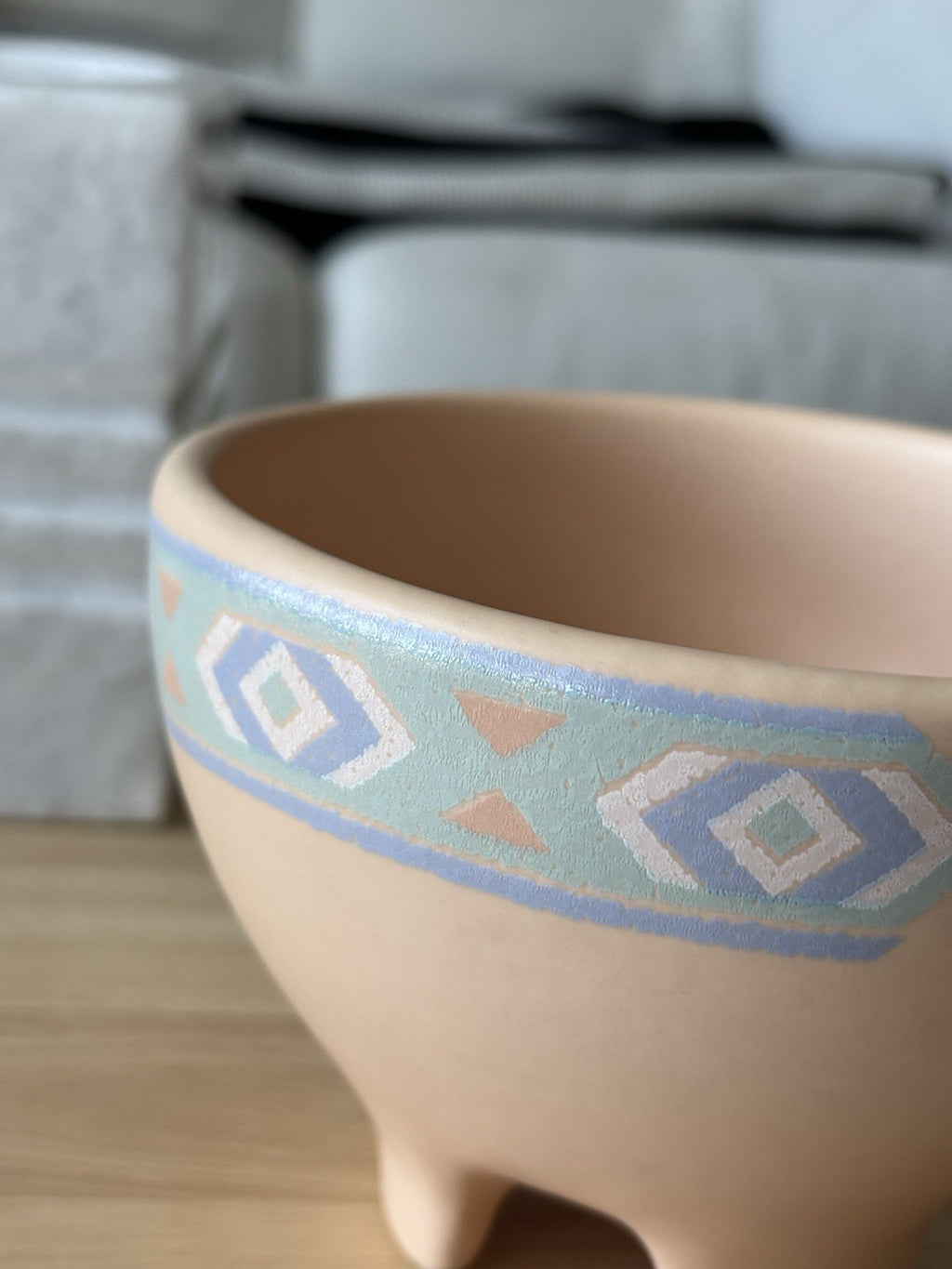 1983 VINTAGE “Treasure Craft” USA Southwest Ceramic Terracotta Salsa Dip Bowl