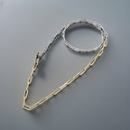 SWAROVSKI “So Cool” Crystal Safety Pin Necklace Silver Gold Metal Rare(Org $550)